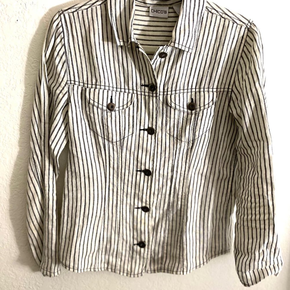 Chico's Button Down Linen Shirt